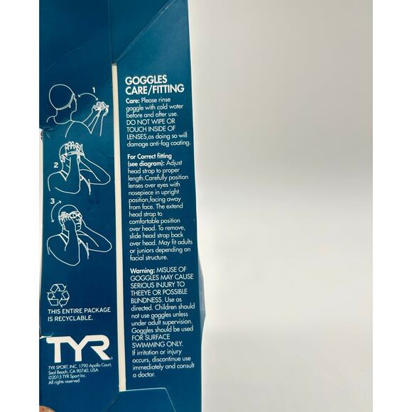 TYR‎ Corrective Optical Adult Swim Goggles -7.00 Rx Lens Adjustable Nosebridge - Picture 3 of 5